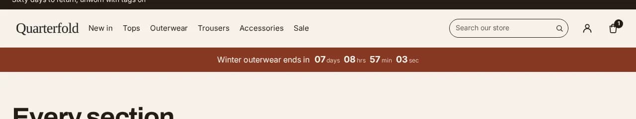 The countdown bar section, as it renders on a real storefront