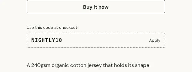 product discount code